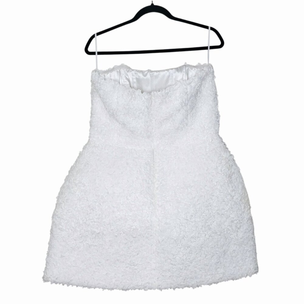 Nadine Merabi Maisy White 3D Floral Applique Corset Strapless Mini Dress‎ XL - Picture 8 of 14